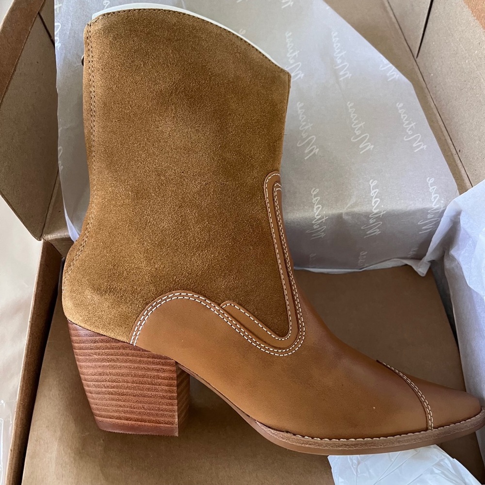 NIB Anthropologie Matisse Carina Western style Suede/Leather Boots - Picture 4 of 13